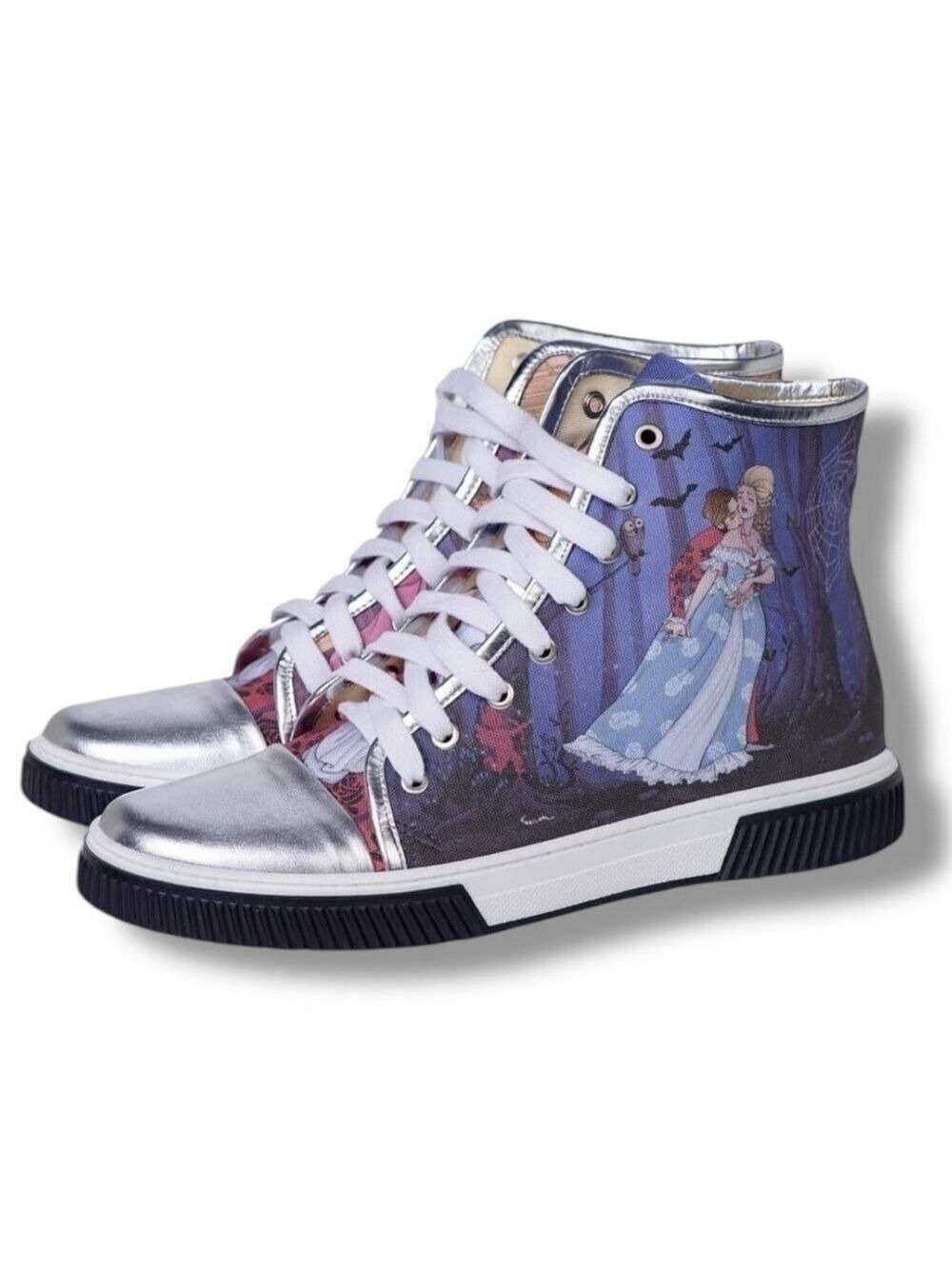 Red Needle Fashion High Top Sneakers Prince Princess Theme Size EU 37 US 6.5/7